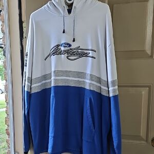 Ford Mustang White and Blue Men's Hoodie